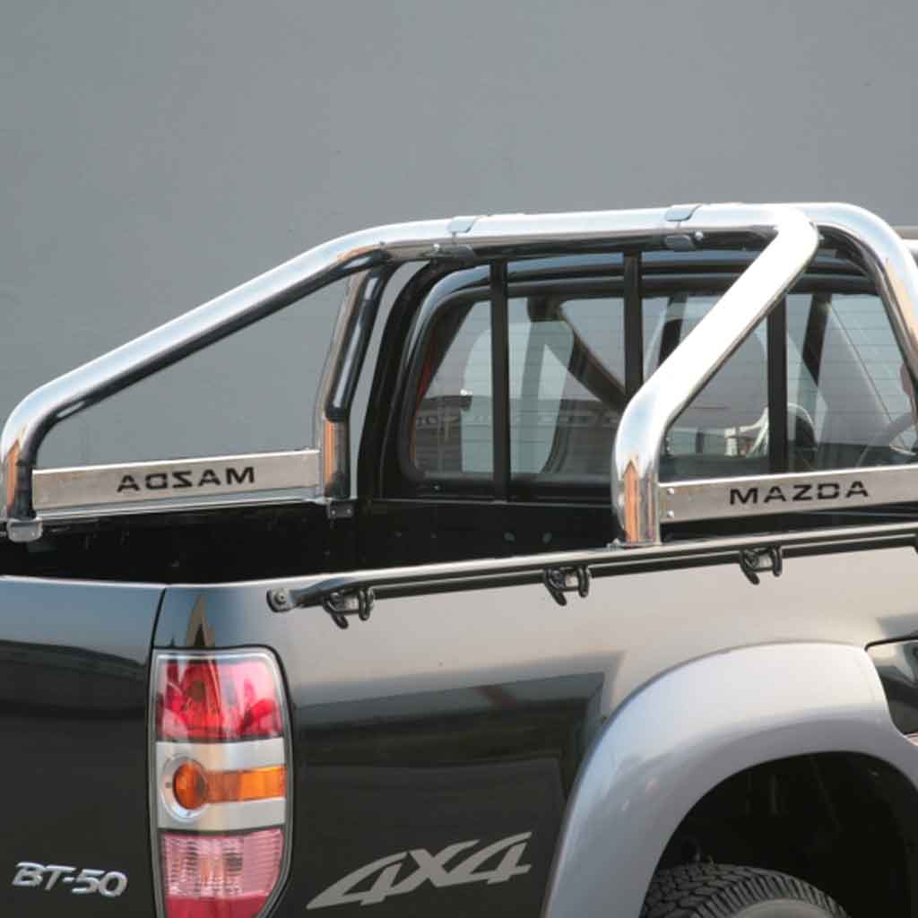Roll Bar SINGLE 76mm Stainless "MAZDA" Name Plate BT-50 (06 on) image 0