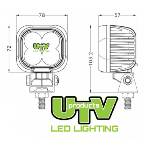 UTV Twin Work Light Bracket Mounted Hedgecutting 80W UTV260K image 2
