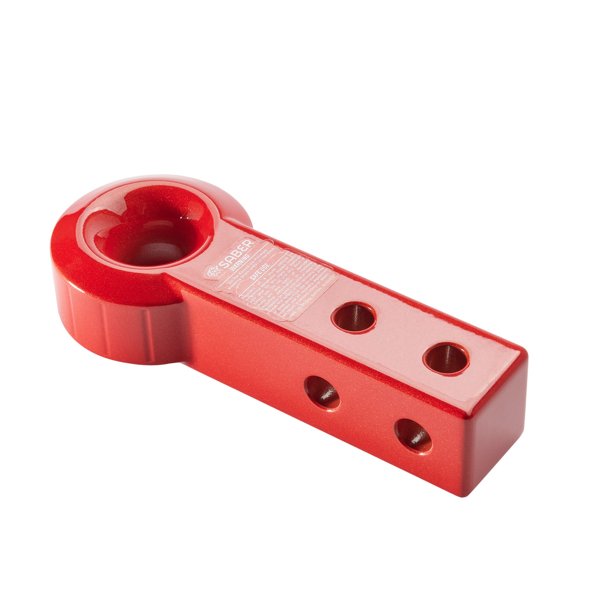 7075 Aluminium Rope Friendly Recovery Hitch Extended - Red Prismatic image 2