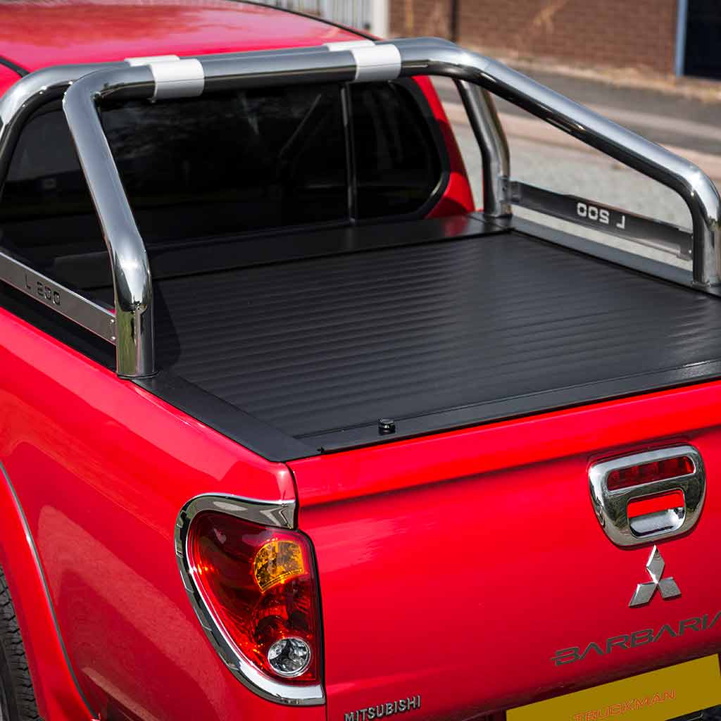 Roll Bar SINGLE 76mm SS 'Truckman' Plate Mach for Fullback Mk1 DC image 0