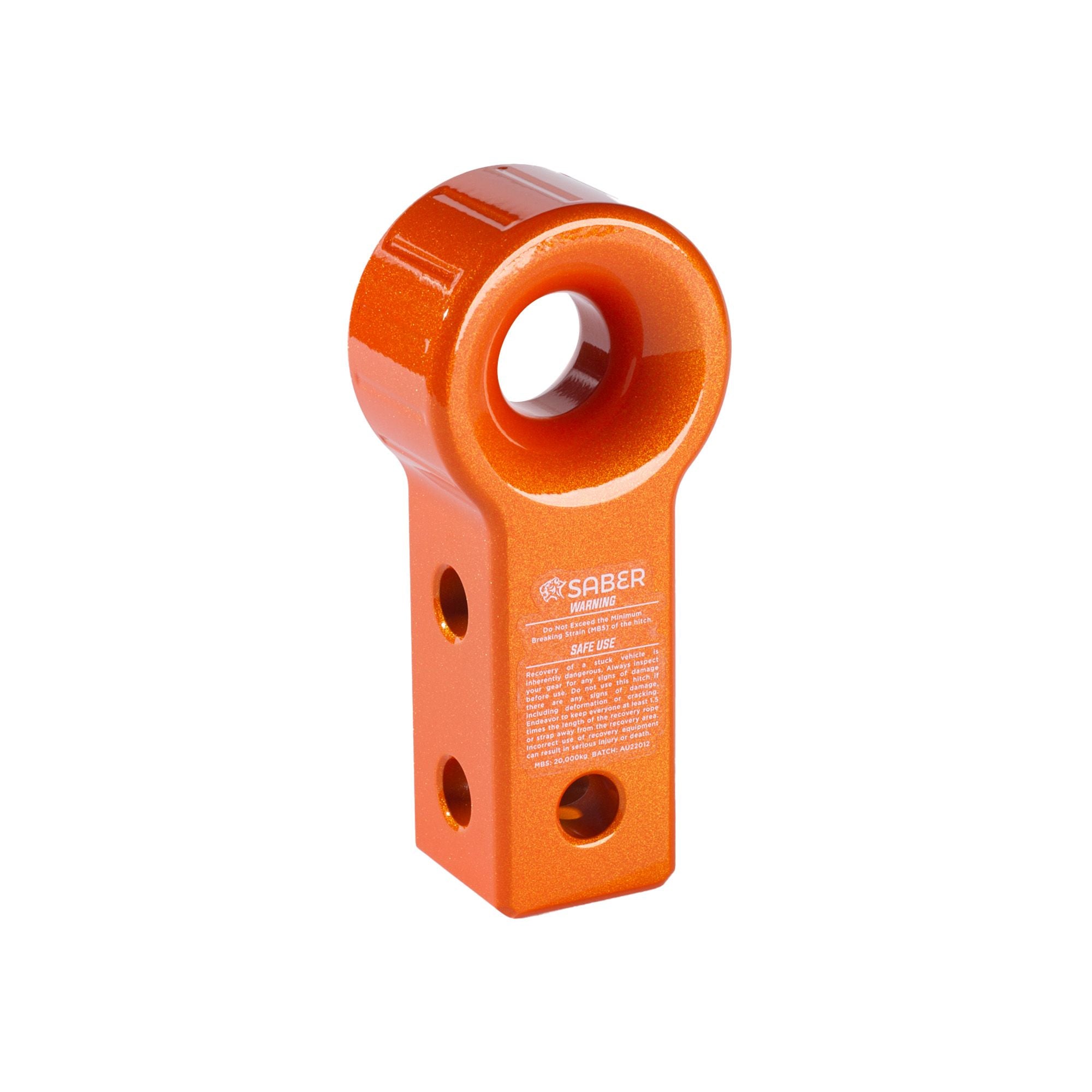 7075 Aluminium Rope Friendly Recovery Hitch - Orange Prismatic & 9K Soft Shackle image 0