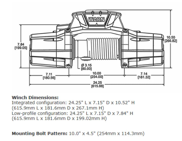 Warn Zeon Platinum 10K-S Winch with Synthetic Rope - 12V image 2
