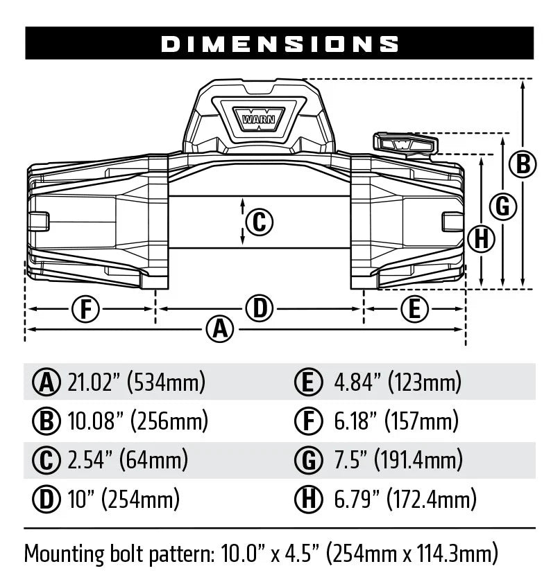 Warn VR EVO 10 Winch with Wire Rope - 12V image 1