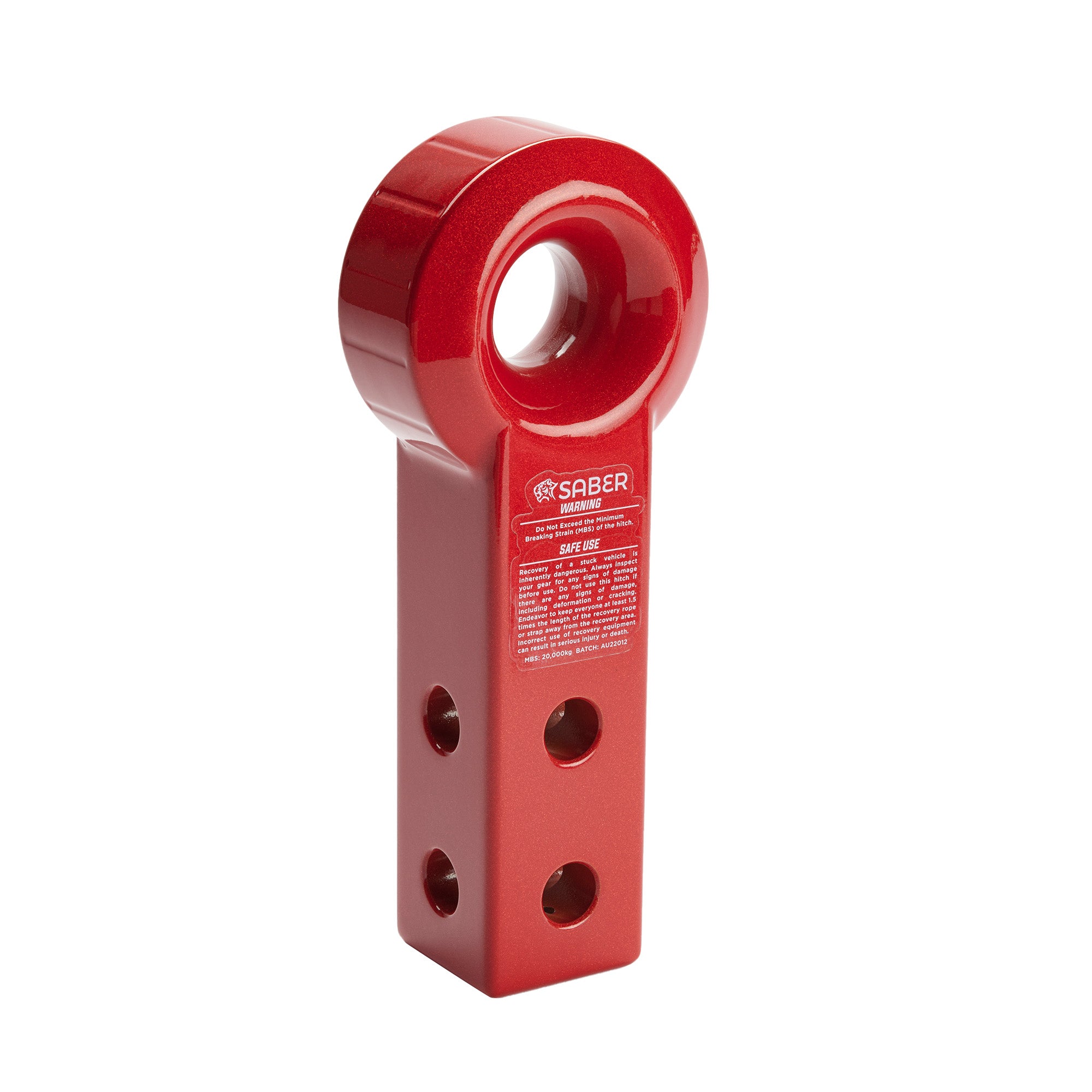 7075 Aluminium Rope Friendly Recovery Hitch Extended - Red Prismatic image 0