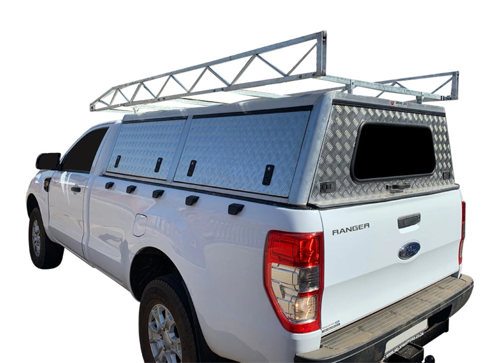 Entry Level Single Cab Hardtop Canopy With Contractors Roof Rack - GZ Aluminium Canopies
