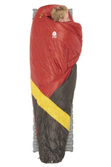 Sierra Designs Cloud 20°F (-7°C) 800-Fill DriDown Sleeping Bag - Regular - Red/Yellow/Peat