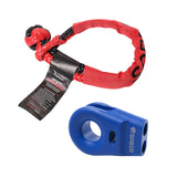 Saber 6061 Aluminium Spliced Winch Thimble - Cerakote Blue & 9K Soft Shackle image 0