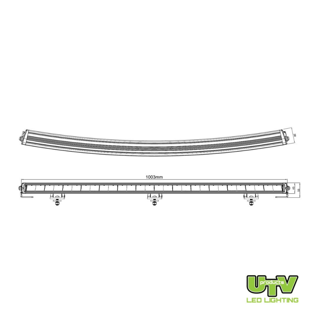 UTV Curved light bar 196W 14800 Lumen 40″ (1003mm) UTV210 image 2