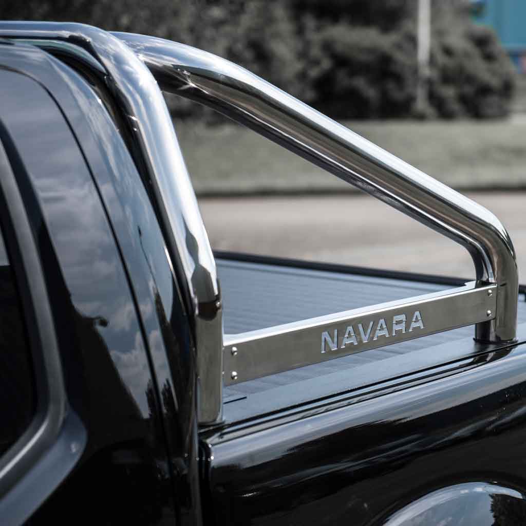 Jack Rabbit Roll Bar SINGLE 76mm SS with Plate for Nissan D40 image 2