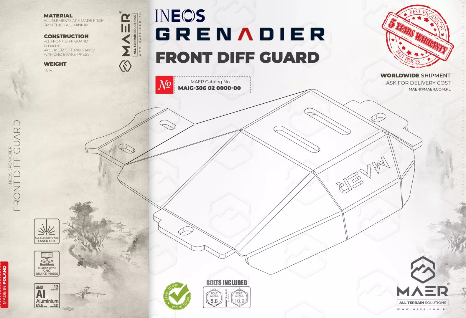 Maer Ineos Grenadier FRONT DIFF GUARD image 0