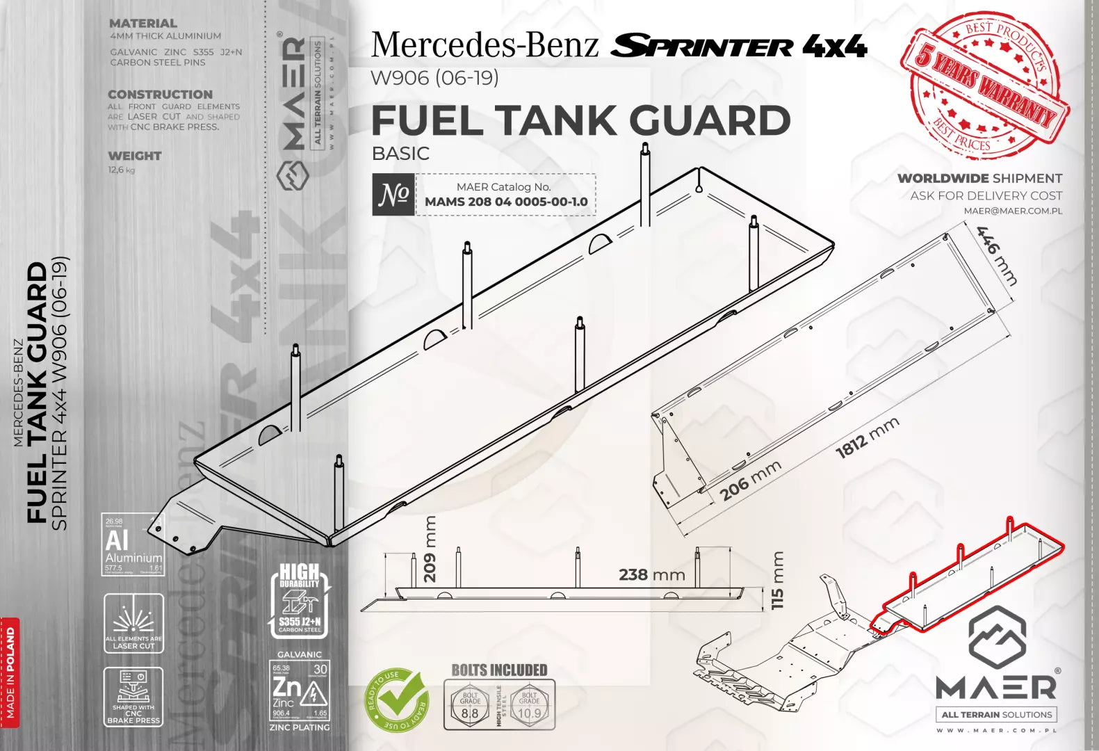 Mercedes Sprinter 4x4 FUEL TANK GUARD Basic image 0