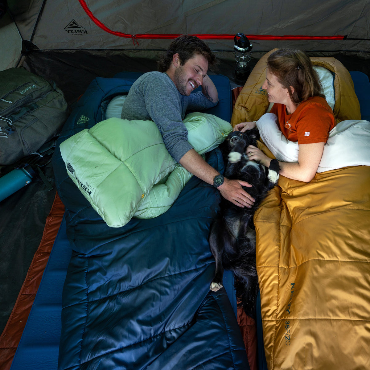 Kelty Eclipse 15°F (-9°C) Synthetic Sleeping Bag - Regular - Midnight Navy / Laurel Green / Turbulence