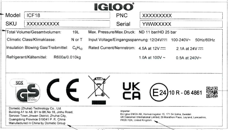 IGLOO ICF18 Compressor Cooler image 1