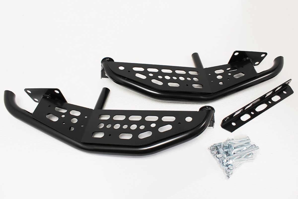 TF0018 - Skeleton black powder coated steel rear step bumpers for Defenders image 0