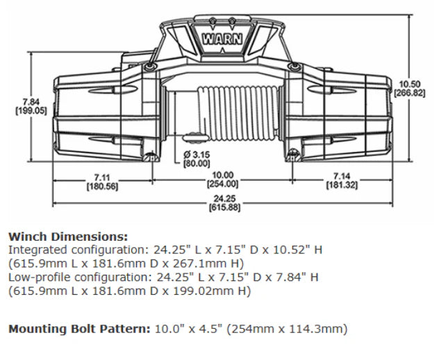 Warn Zeon Platinum 12K-S Winch with Synthetic Rope - 12V image 2