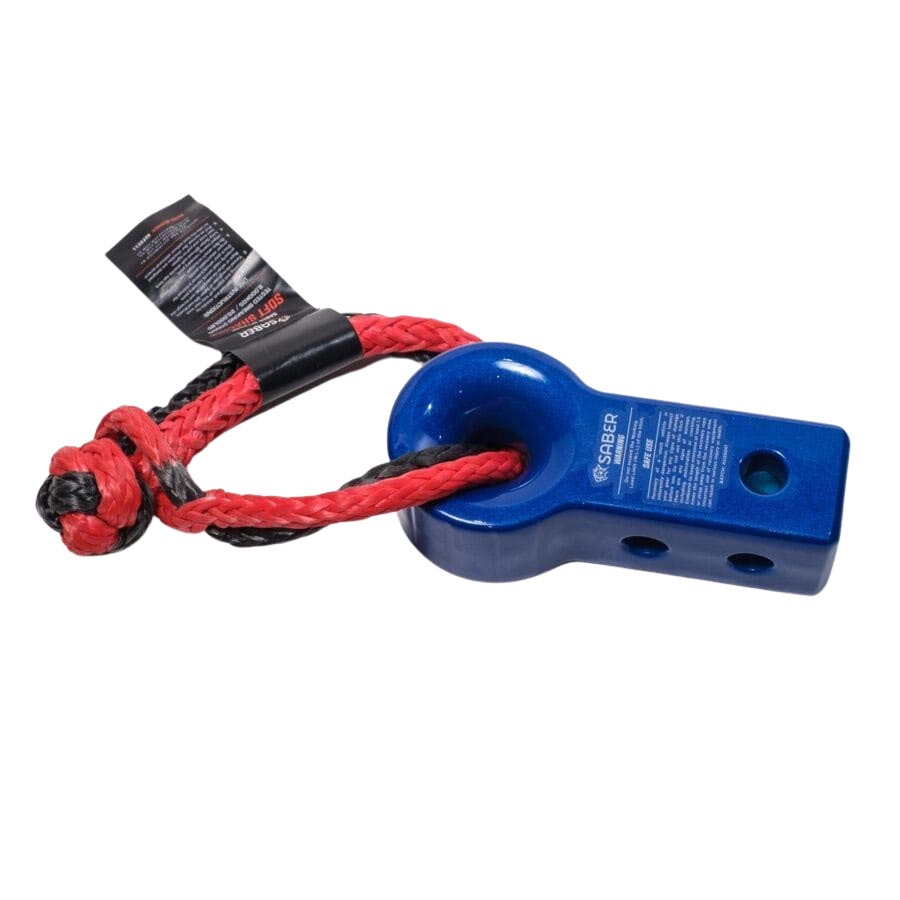 Saber 7075 Alloy Recovery Hitch – Blue Prismatic & 9K Soft Shackle image 0