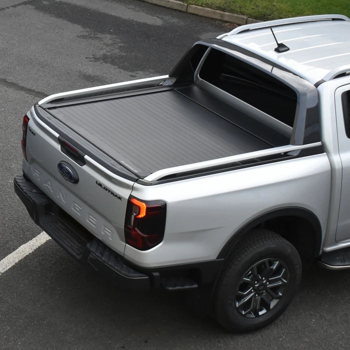 Mountain Top EVOm Black Roller Tonneau Cover Ford Ranger Mk8 & Volkswagen Amarok Mk3 (2023 Onwards) Double Cab image 0