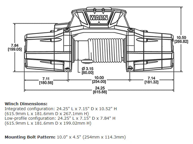 Warn Zeon Platinum 12K Winch with Wire Rope - 12V image 1
