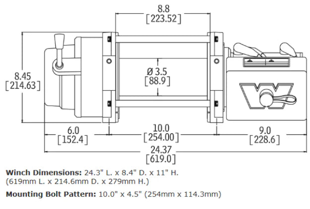 Warn M12-S Winch with Synthetic Rope - 12V image 1