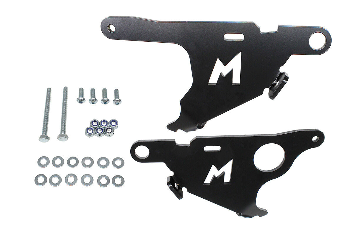 TF841RB - Black alloy steering guard with recovery points for RHD Defenders image 1