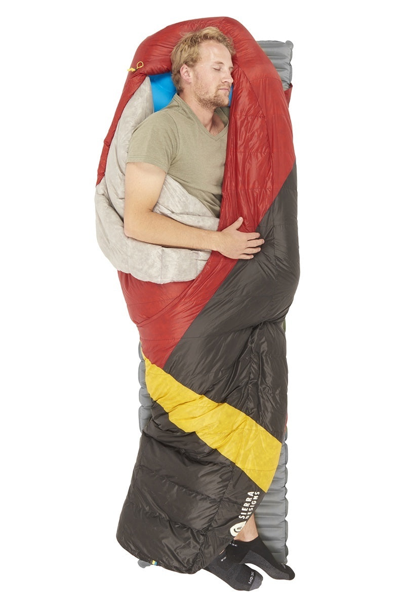 Sierra Designs Cloud 20°F (-7°C) 800-Fill DriDown Sleeping Bag - Long - Red/Yellow/Peat