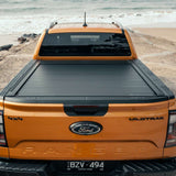 Mountain Top EVOe Electric Black Roller Tonneau Cover Ford Ranger Mk8 & Volkswagen Amarok Mk3 (2023 Onwards) Double Cab image 1