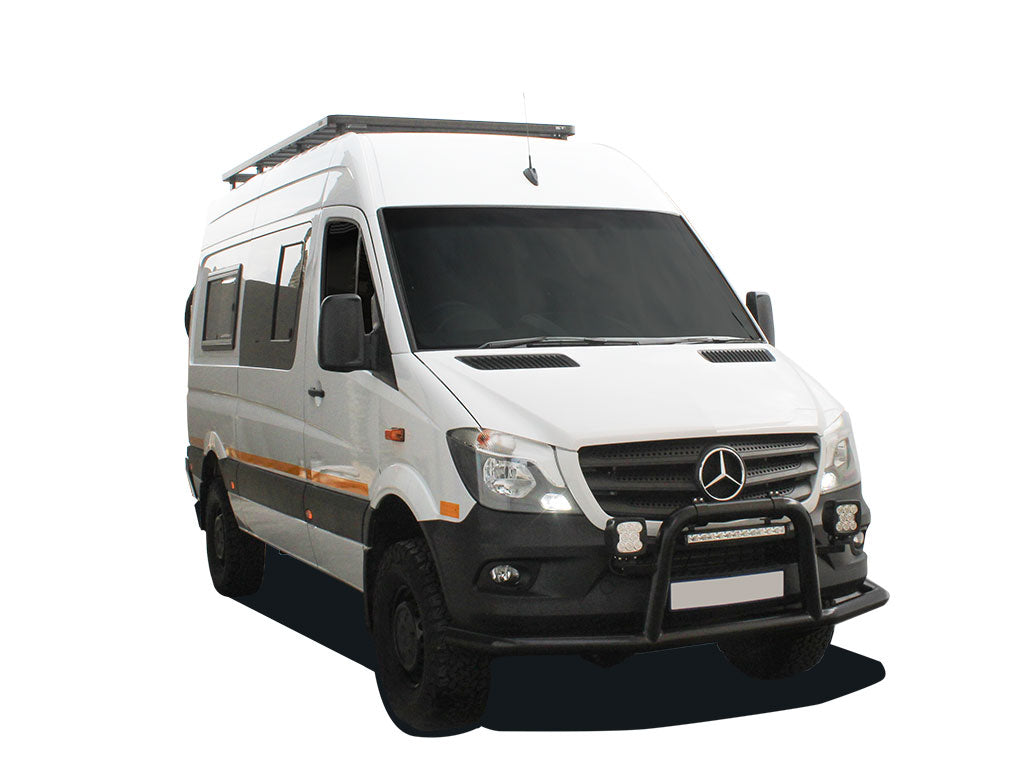 Mercedes-Benz Sprinter 144in/170in / L2/L3 / MWB/LWB Wheelbase w/OEM Tracks (2006-Current) Slimline II Roof Rack Kit / Tall image 1
