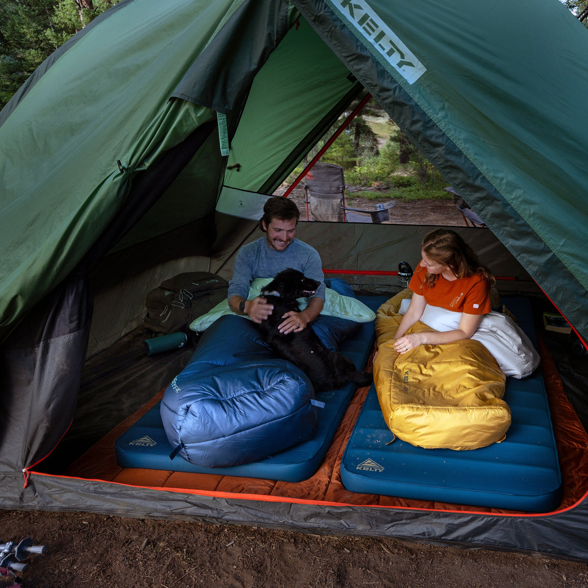 Kelty Eclipse 15°F (-9°C) Synthetic Sleeping Bag - Long - Midnight Navy / Laurel Green / Turbulence