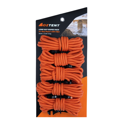 Oztent Long Guy Rope with Clip 5 Pack image 0