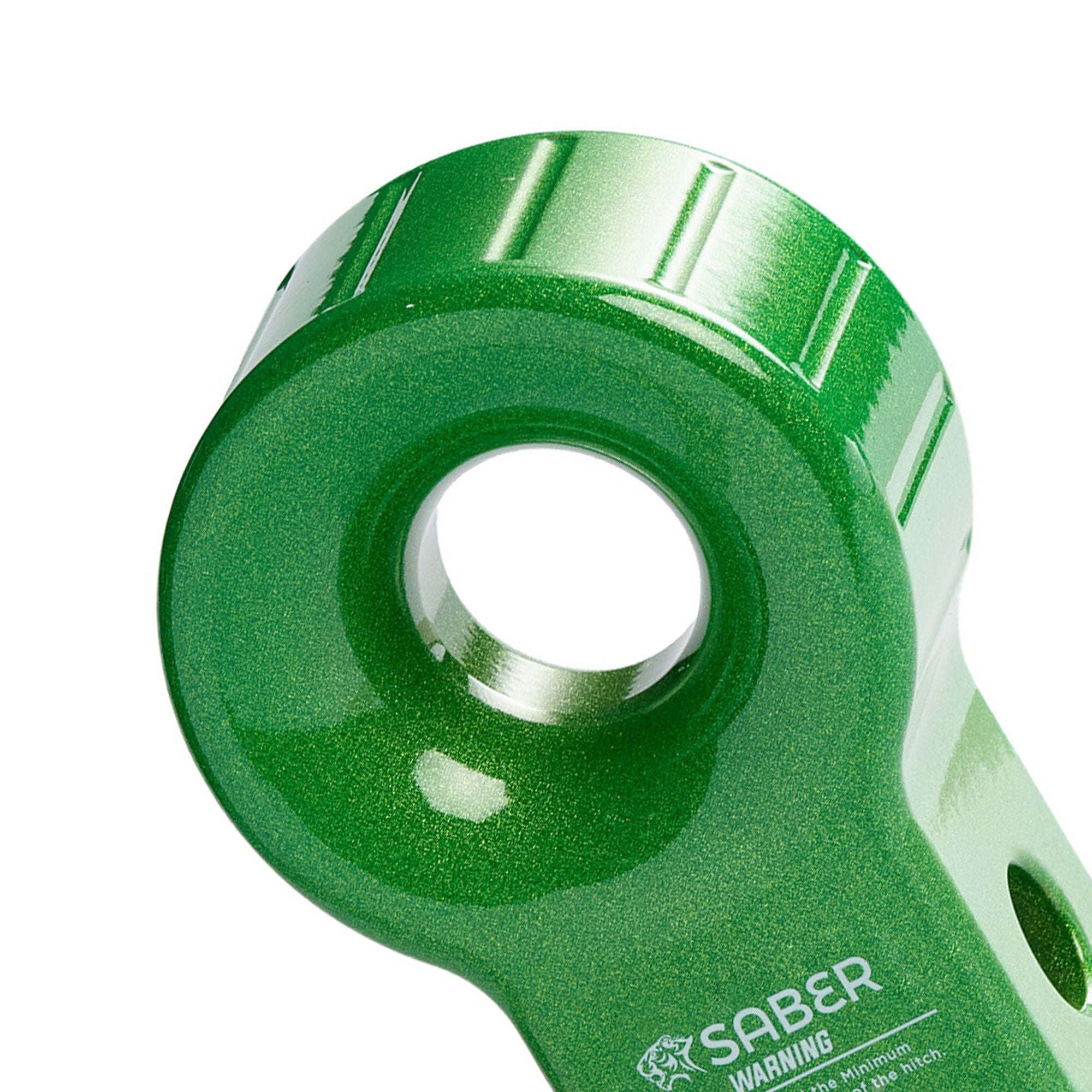 Saber 7075 Aluminium Rope Friendly Recovery Hitch - Green Prismatic & 9K Soft Shackle image 1