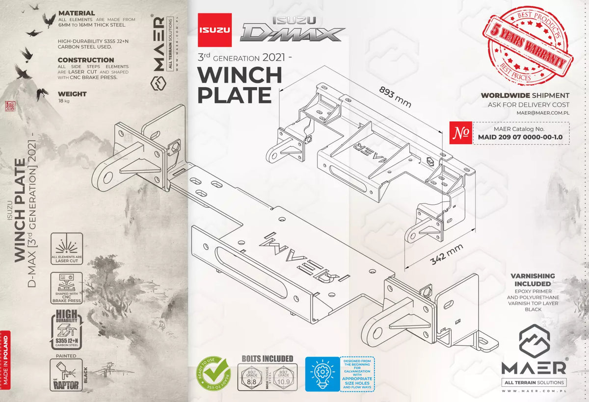 Isuzu D-Max (3rd generation) 2021-WINCH PLATE image 0