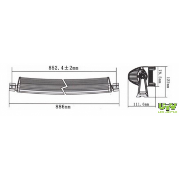 UTV180W Twin Row Lightbar 180W 32″ 12600 Lumen (Curved) UTV218 image 3