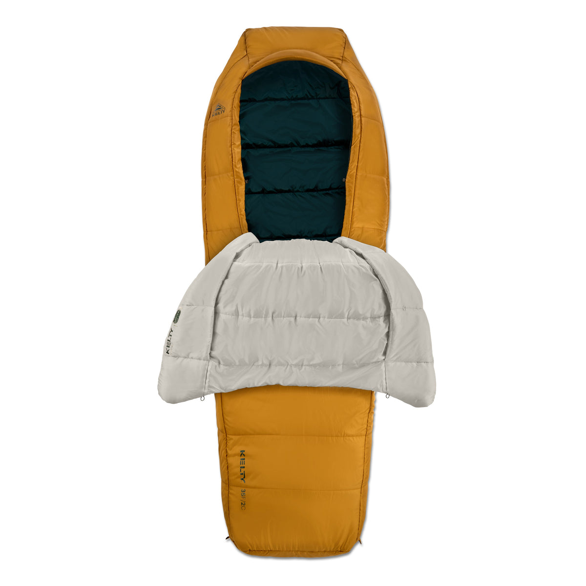 Kelty Eclipse 35°F (1°C) Synthetic Sleeping Bag - Short - Woodthrush / Turtledove / Green Gables