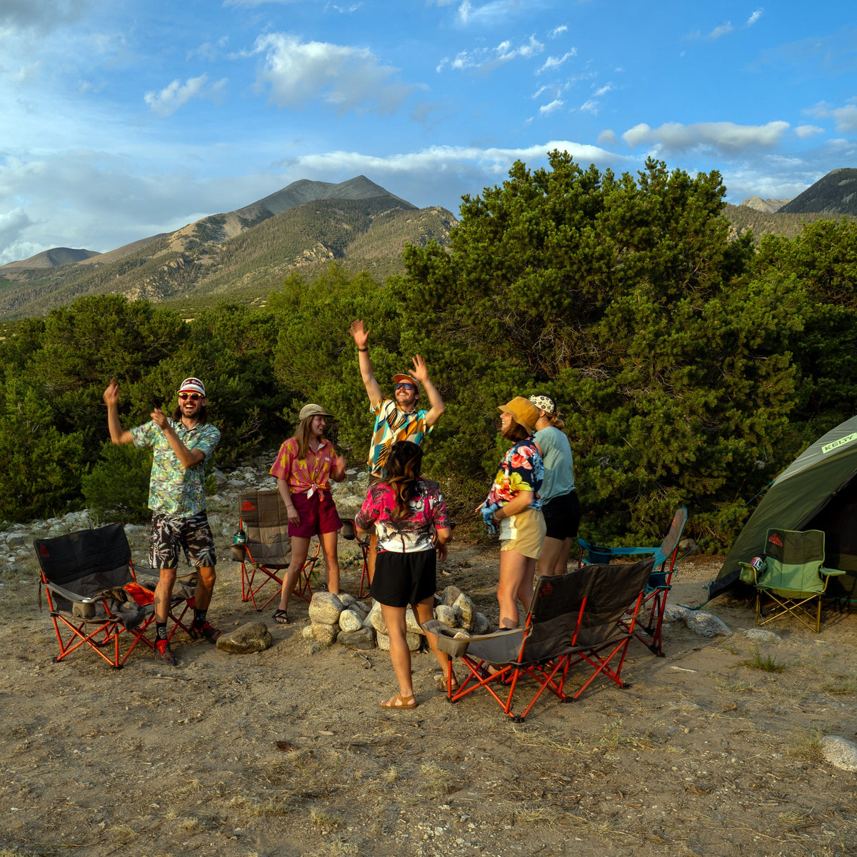 Low-Loveseat Double Camping Chair - Bungee Cord/Beluga